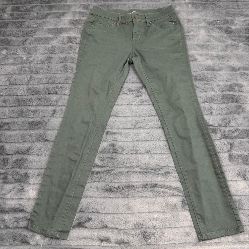 Loft Outlet Modern Skinny Pants Olive Green Women's Size 4P Petite 14243